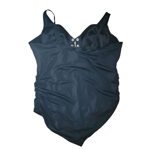 Torrid Black Underwire Lace-Up One Piece Swimsuit Size 6 6x - Picture 3 of 9